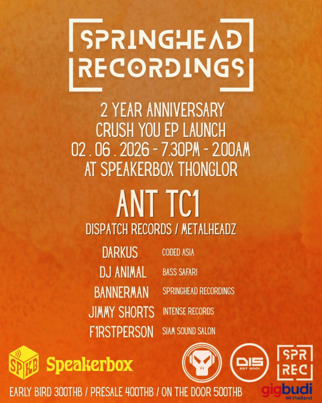 Springhead Recordings 2 Year Anniversary – Crush You EP Launch